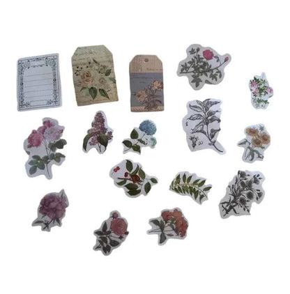 30-delig papier- en stickerset | Thema botanica