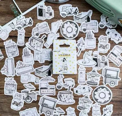 Stickerdoosje | Zomer | Zwart-wit