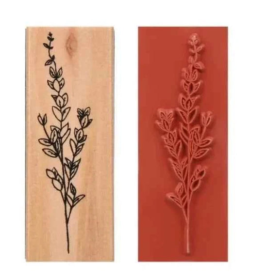 Houten stempel | Bladstengel 4 | 6,5 x 2,5 cm