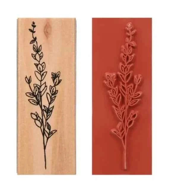 Houten stempel | Bladstengel 4 | 6,5 x 2,5 cm