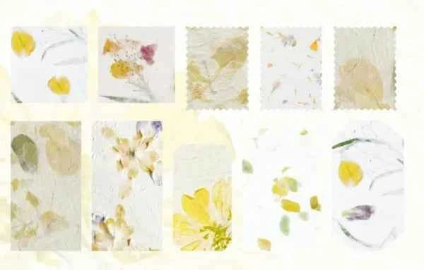 Doosje papier | Bloemen in gele tinten