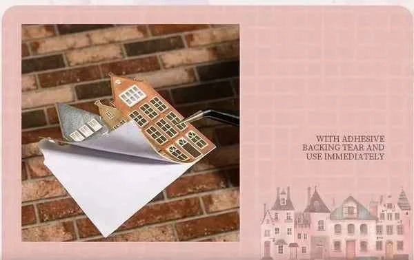 Kartonnen stickers | Het rustige dorp