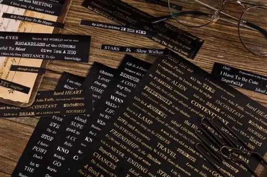 Tekststickers | Zwart met Wit en Goud