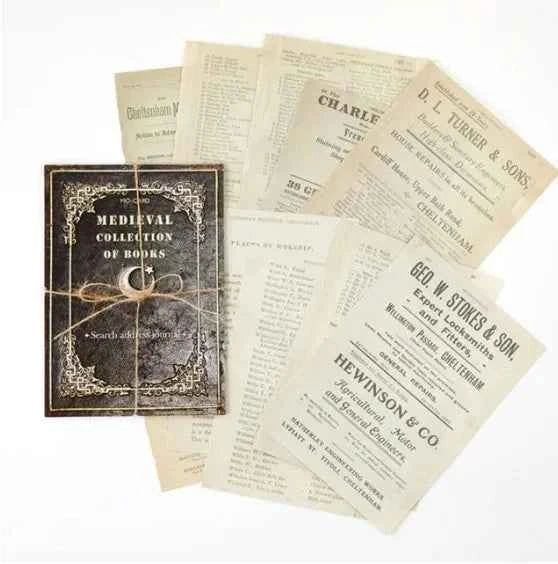 Hobbypapier Tijdschrift | 10 vellen vergeeld papier