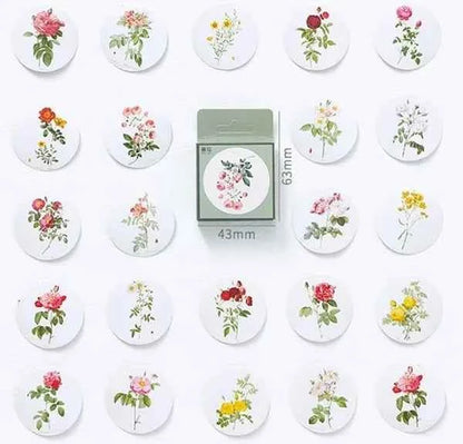 Stickerdoosje | Ronde bloemenstickers