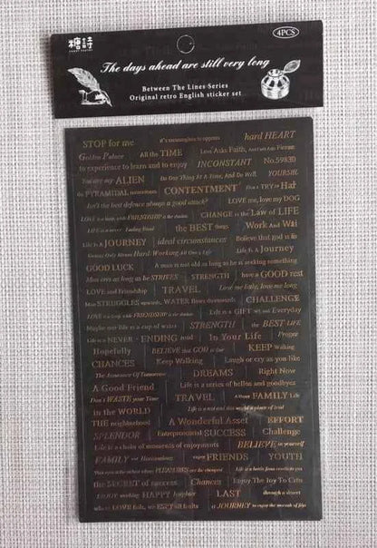 Tekststickers | Zwart met Wit en Goud