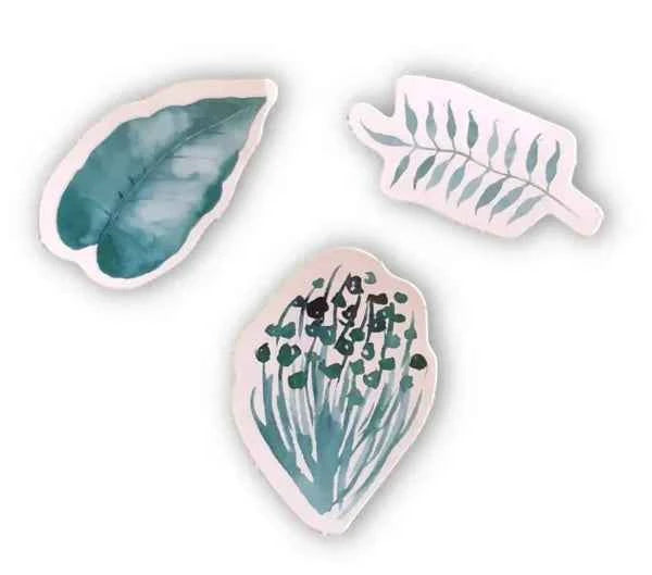 Stickerdoosje | Mintkleurige bladerenstickers