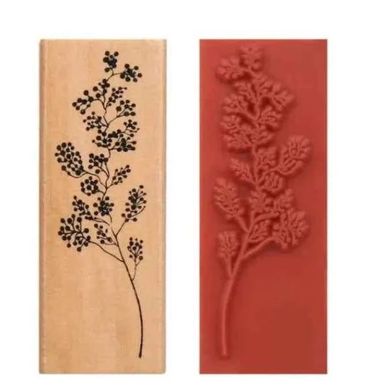 Houten stempel | Bladstengel 2 | 6,5 x 2,5 cm