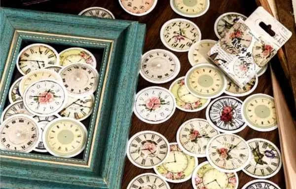 Stickerdoosje | Klokkenstickers | Vintage
