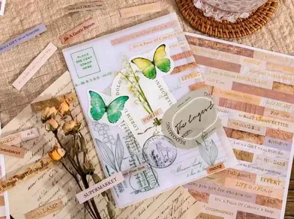 Tekststickers | Bruine tinten en Houtlook