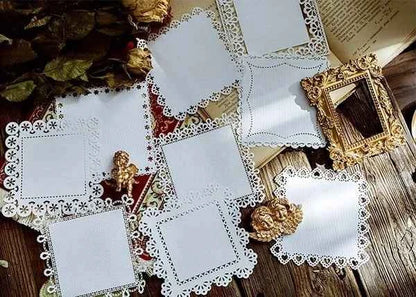 Kanten papier 10-delig | Kanten vierkantjes