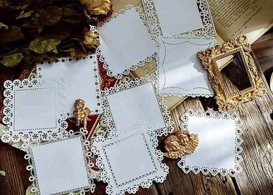 Kanten papier 10-delig | Kanten vierkantjes
