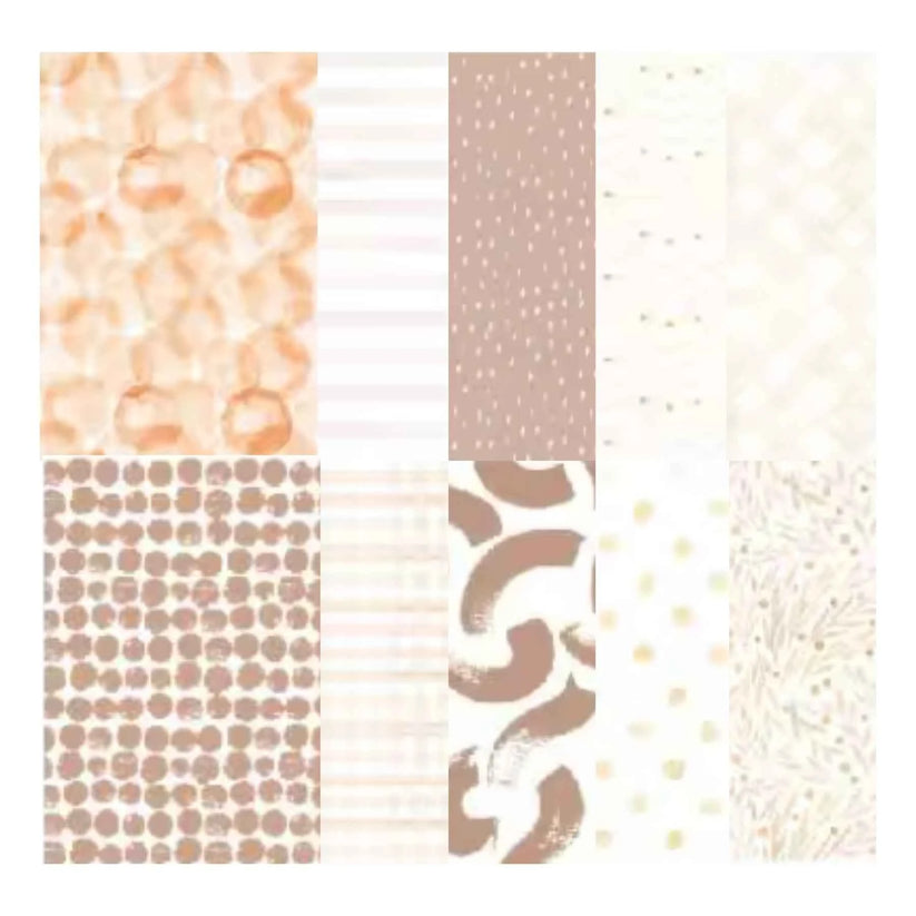 Designpapier Set – 83x55 mm- Bruin