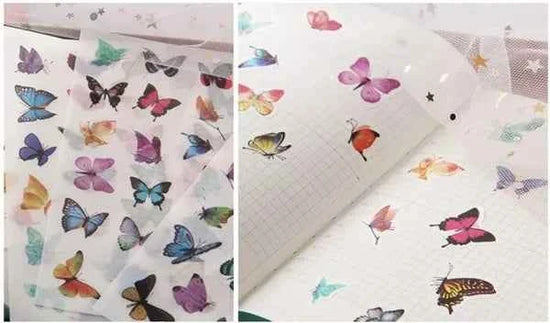 6 vellen washistickers | Vlinders