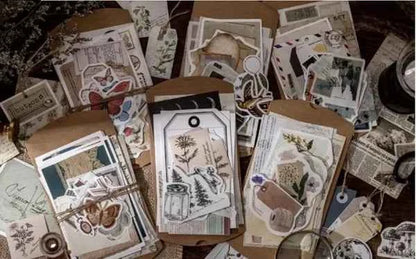 30-delig papier- en stickerset | Retro thema