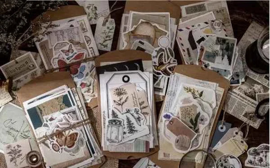 30-delig papier- en stickerset | Retro thema