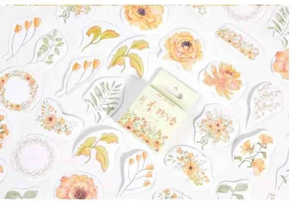 Stickerdoosje | Planten in oranje tinten