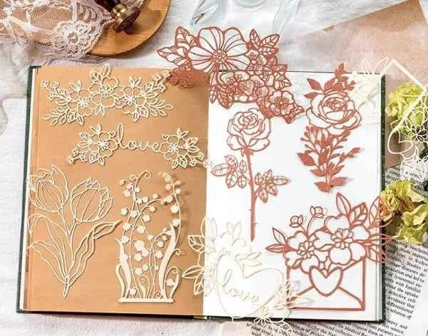 Kanten papier 10-delig | Kanten bloemen