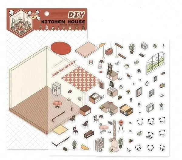 3D- Scene stickers | Restaurant