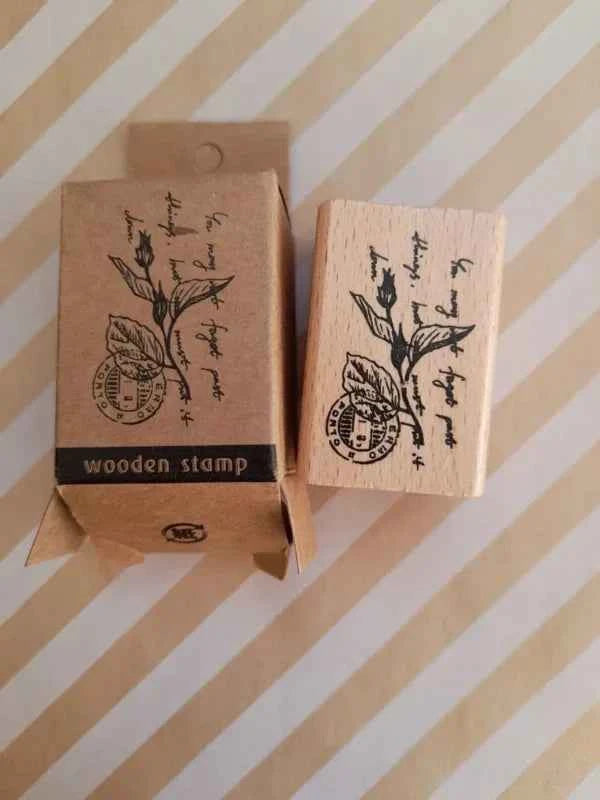 Houten stempel | Plantenstengel met Knoppen 2 | 4 x 3 cm