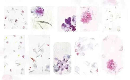 Doosje papier | Bloemen in paarse tinten