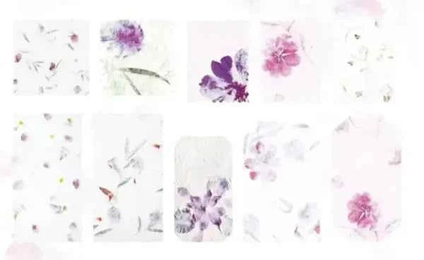 Doosje papier | Bloemen in bruine tinten
