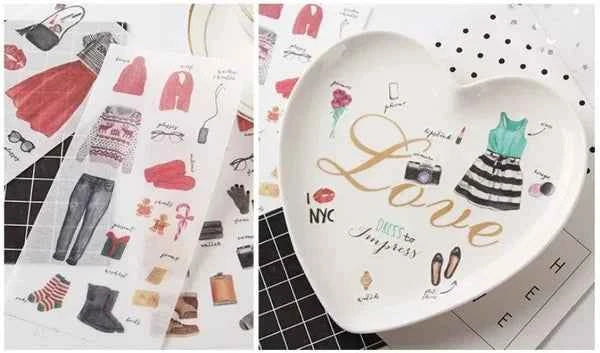 6 vellen washistickers | Kleding