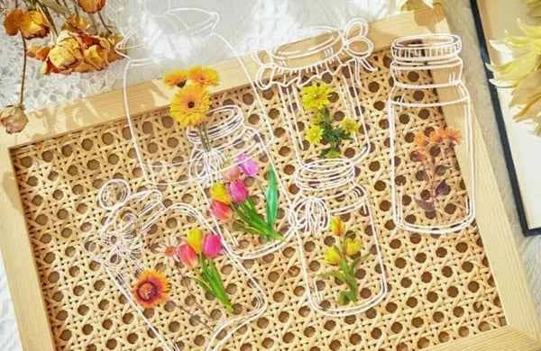 PET-stickers | Gele bloemen