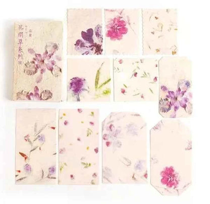 Doosje papier | Bloemen in paarse tinten