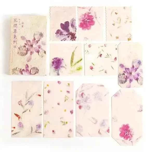 Doosje papier | Bloemen in bruine tinten