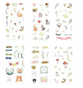 6 vellen washistickers | Lieve dieren en Blaadjes
