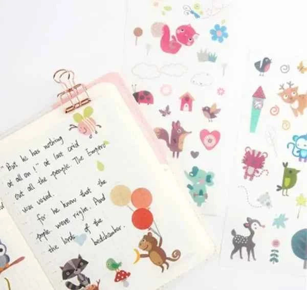 6 vellen washistickers | Kinder Cartoonstickers
