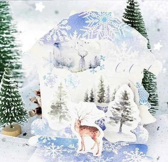 Stickerdoosje | Winterstickers | Frisse blauwtinten