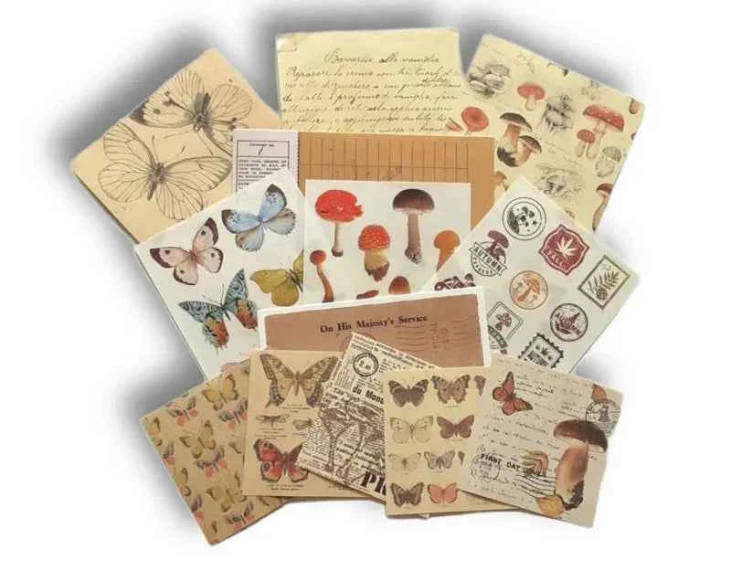 30-delig papier- en stickerset | Thema natuur