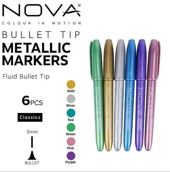 Markers | Metallic Kleuren | 6 stuks