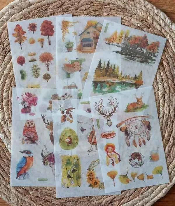 6 vellen washistickers | Herfst Stickers