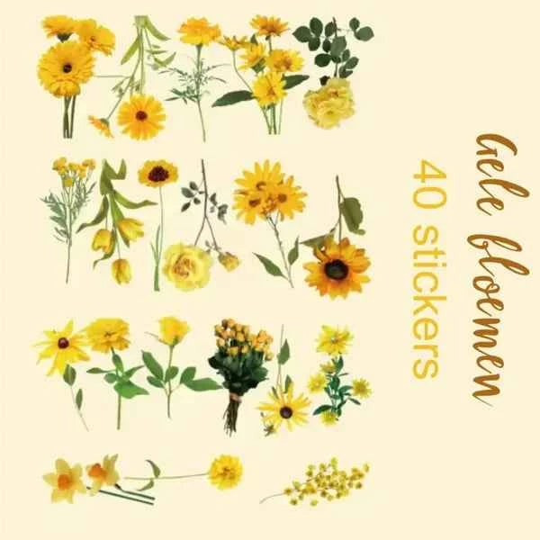 PET-stickers | Gele bloemen