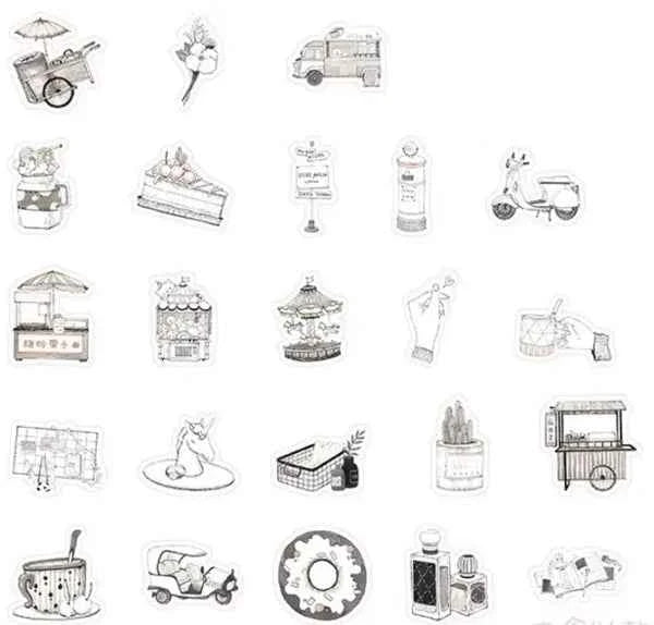 Stickerdoosje | Zomer | Zwart-wit