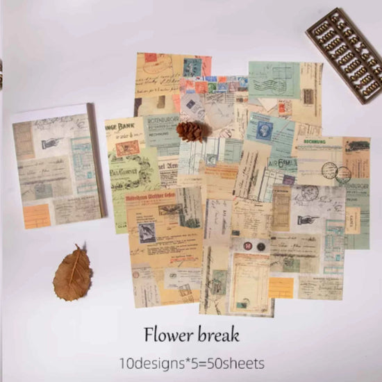 Flower Break – Vintage post dessinpapierblokje