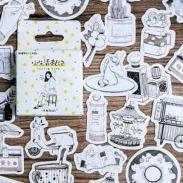 Stickerdoosje | Zomer | Zwart-wit