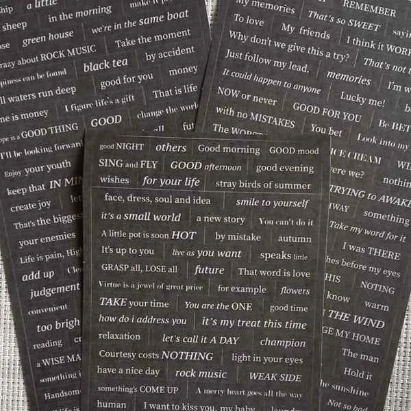 Tekststickers | Zwart met Wit | Washi