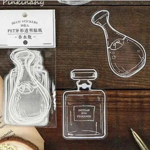 PET-stickers | Parfumflesjes | Transparant
