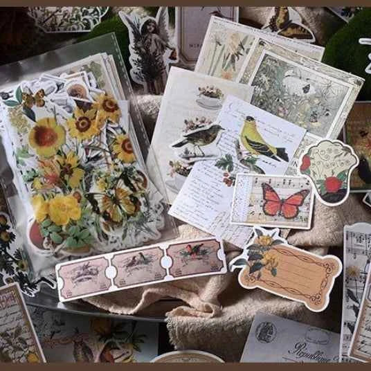 200-delig papier- en stickerset | Gele kleuren
