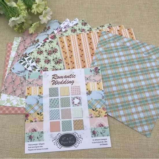 Dessinpapier 15x15 cm | Groen-Roze