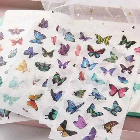 6 vellen washistickers | Vlinders