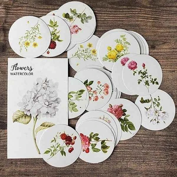 Stickerdoosje | Ronde bloemenstickers