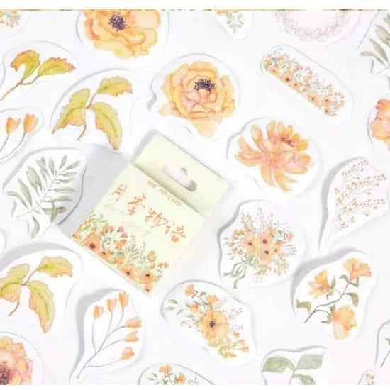 Stickerdoosje | Planten in oranje tinten