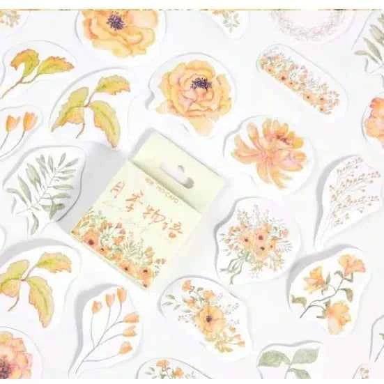 Stickerdoosje | Planten in oranje tinten