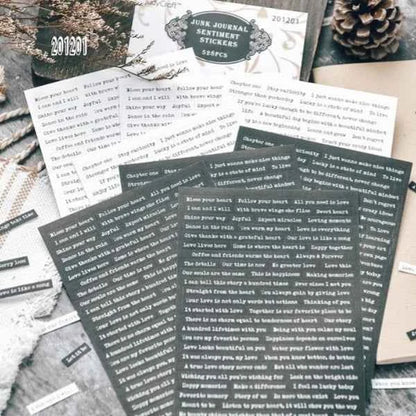 Tekststickers | Donkergrijs met wit | 528 stuks