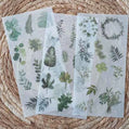 3 vellen washistickers | Groene takjes en bladeren